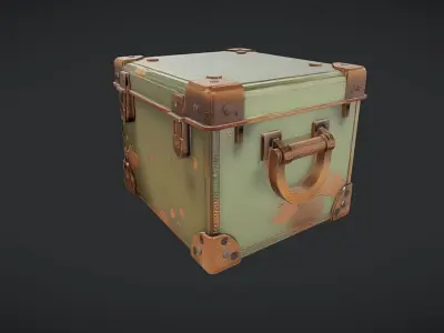 military-style metal cargo box 3D model