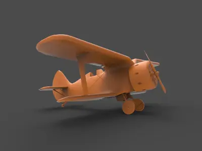 Polikarpov-153 vintage biplane 3D print model