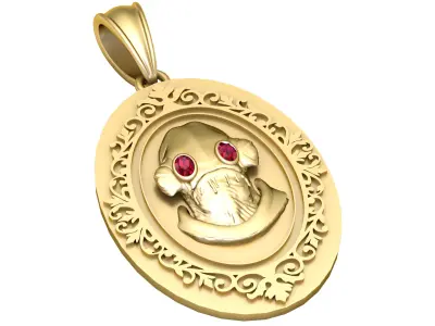 Artistic Gold Pendant   3D print model