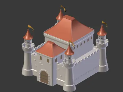 Cartoon Castle 3D model purchase