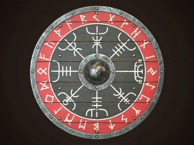 Viking Shield 19 Low-poly 3D model