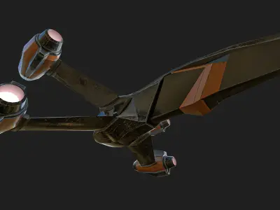 Spacecraft N4 Low-poly 3D model