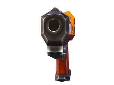 LowPoly Sci-Fi Cartoon Pistol Gun Low-poly 3D model shop