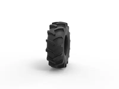 Tire of Redneck Rave Mud truck Scale 1 to 25 3D print model