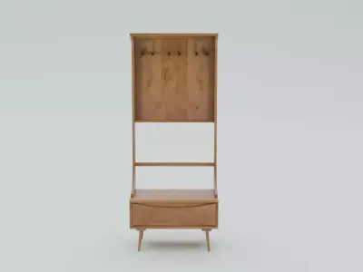 Wooden Rack Bookshelf Low-poly 3D model