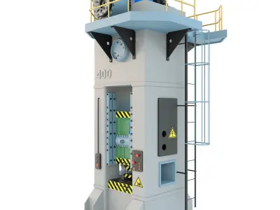 Industrial mechanical press-stamping machine tool KB9536 3D model