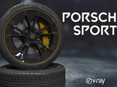 porsche sport car tyre 3D model by Akbarov030