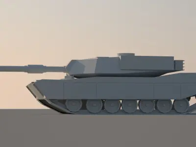 m1 abrams tank usa Low-poly 3D model