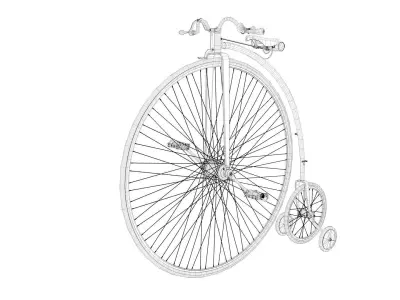 Bicycle - penny farthing  3D model