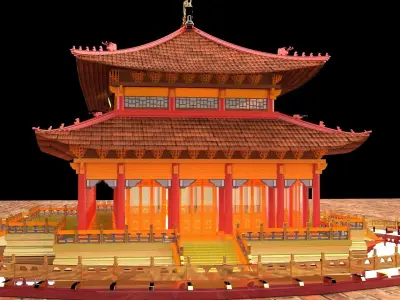 Chinese ancient house  3D model 14