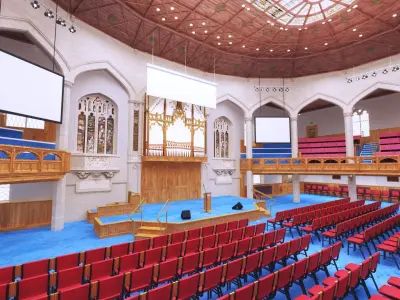 Assembly hall and Church 3D model