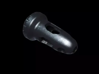 Muzzle brake system industrial design part 3D model