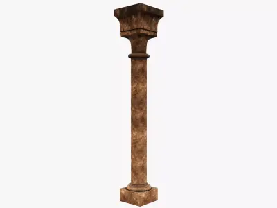 Column wooden Low-poly 3D model get