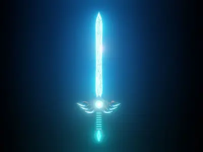 Sword 3d model that glows Free low-poly 3D model