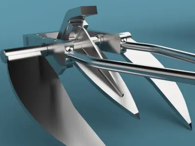 Anchor metal claw 3D model