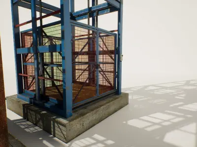 Industrial Elevator Modular Low-poly 3D model