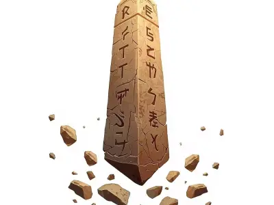 Floating Stone Obelisk 3D Model V01 Low-poly 3D model