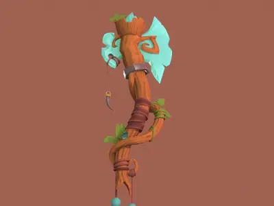 Stylized Axe Low-poly 3D model purchase