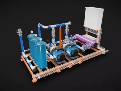 10m3h Industrial Filtration System 3D model