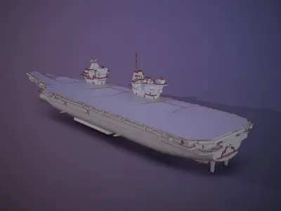 Queen Elizabeth class carriers  Low-poly 3D model