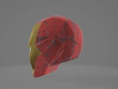 realistic iron man helmet 3D model