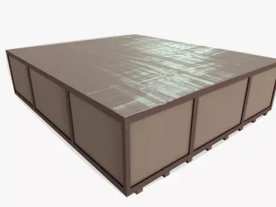 Industrial Storage Crate Low-poly 3D model