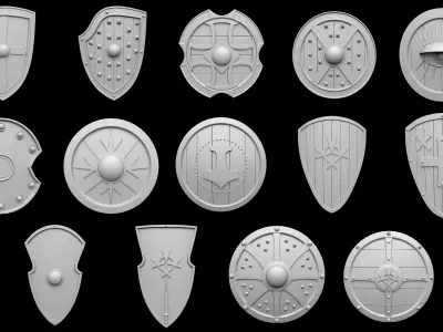 Shield Base Mesh Vol 2 Low-poly 3D model