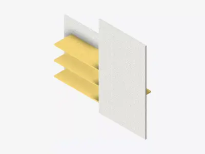 Partition - Contemporary - Changeall - Right - Shelfand Rack Low-poly 3D model
