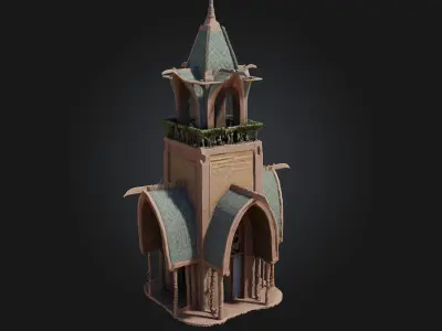 Elven Tower A Graceful Spire of Ancient Magic 3D model