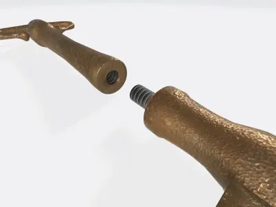 Two-part key Low-poly 3D model