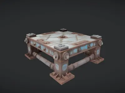 rusty metal industrial platform 3D model