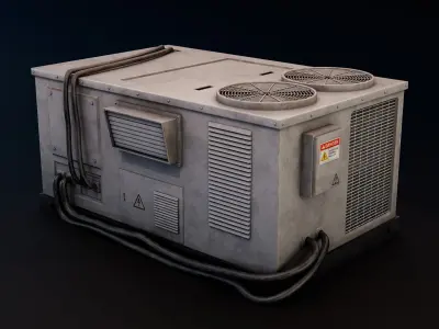 Industrial Rooftop AC Unit Game Ready  Low-poly 3D model