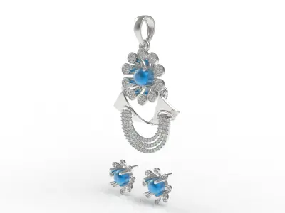 Diamond Pendant Set 41 3D print model