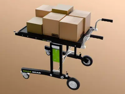 Realistic 3D Trolley table for Industrial Environments 3D model