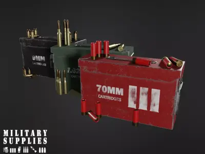 Military Supplies Pack - Cartridges Box  Low-poly 3D model