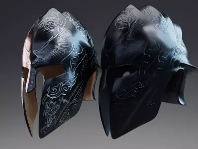Elite Guardian Helmet  PBR Low Poly Low-poly 3D model