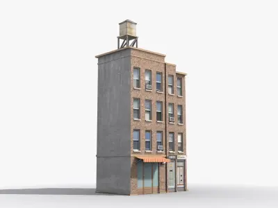 Apartment Building x23 Low-poly 3D model