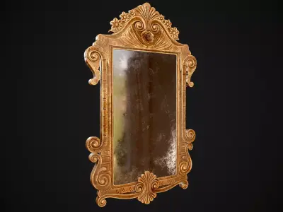 Victorian Worn Wall Mirror Low-poly 3D model