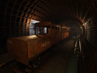 Modular Subway Tunnels for Unity Low-poly 3D model