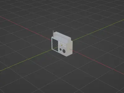 Minimalist Retro Radio Design Free 3D model