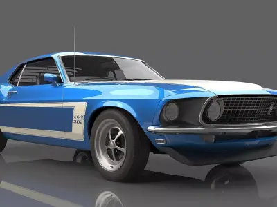 1969 Ford Mustang Boss 302 MkI 3D model