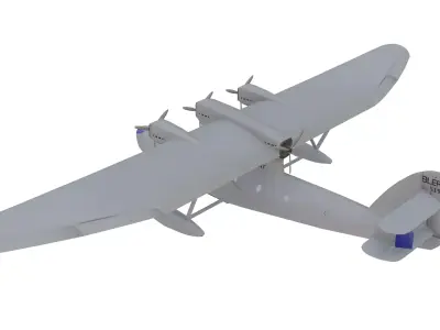 Bleriot 5190 Transatlantic Flying Boat Low-poly 3D model