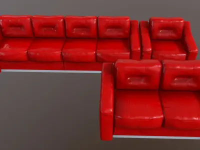 Modern sofas Low-poly 3D model