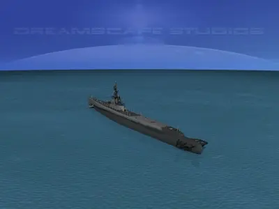 Gato Class Submarine SS-249 USS Flasher 3D model