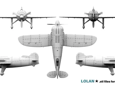  Stylized Vintage Aircraft 3D print model