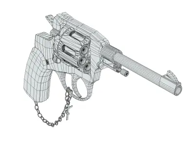 Nagant M1895 Revolver Free low-poly 3D model