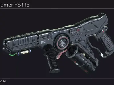 Scifi Flamer FST 13 Low-poly 3D model