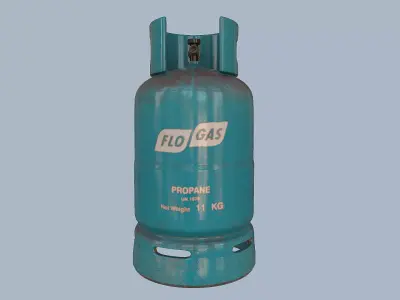 Gas Cylinder Blue Low-poly 3D model