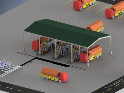 Fuel delivery system for tank trucks 3D model