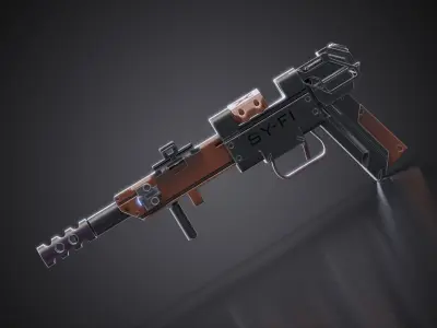 Sci Fi Pistol Low-poly 3D model purchase